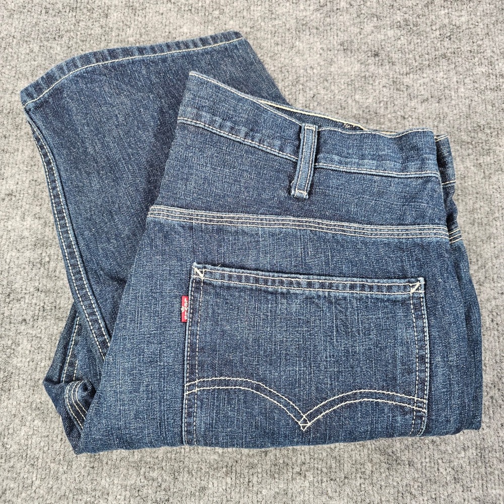 Levi's Carpenter Jeans Men's 32x32 Loose Straight Workwear Denim Blue Pants 505